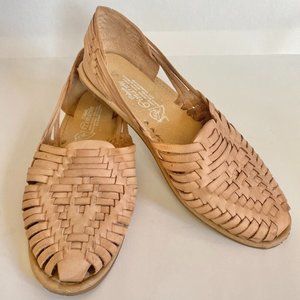 Calzado Cimarron Women's Leather Huarache Sandals, Size 8, Color Nude